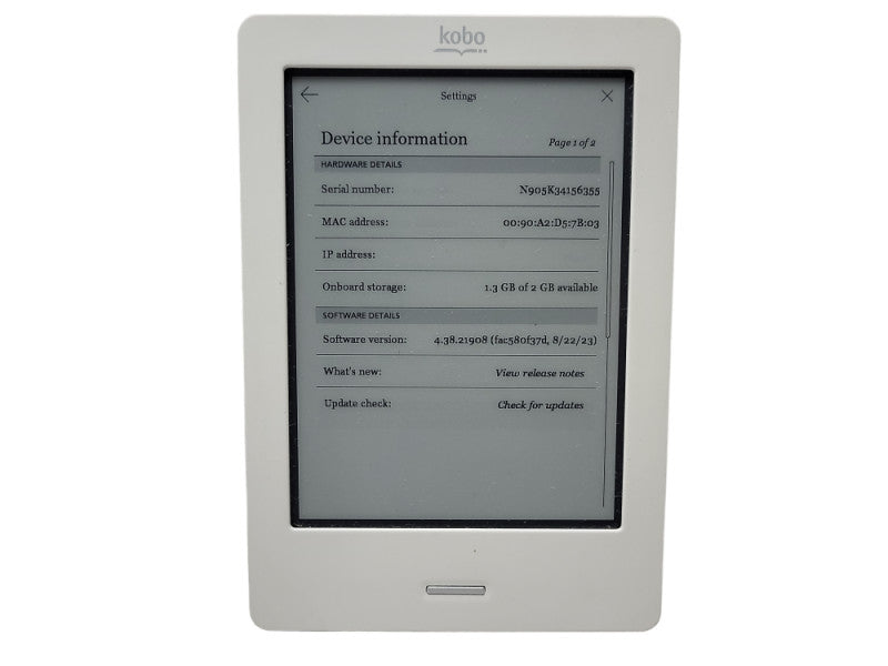 Kobo Touch eReader 6\\" N905C eBook 2GB Wi-Fi E-reader $