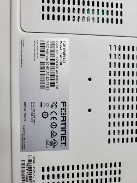 Fortinet FortiWifi-60E Network Security Appliance FWF-60E No Pwr adpt, READ _