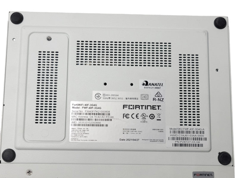 Fortinet FortiWIFI FWF-40F-3G4G-A Network Security Appliance _