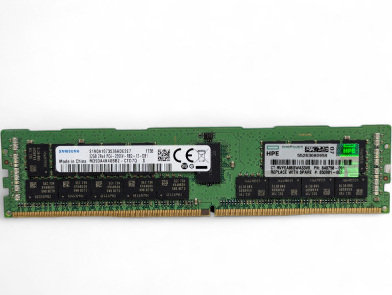 32GB Samsung DDR4 Server Memory 2Rx4 PC4-2666V-RB2-12-DB1 Q-