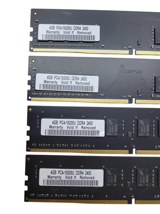 Lot of 4x - 4GB PC4-19200U DDR4-2400 Desktop RAM