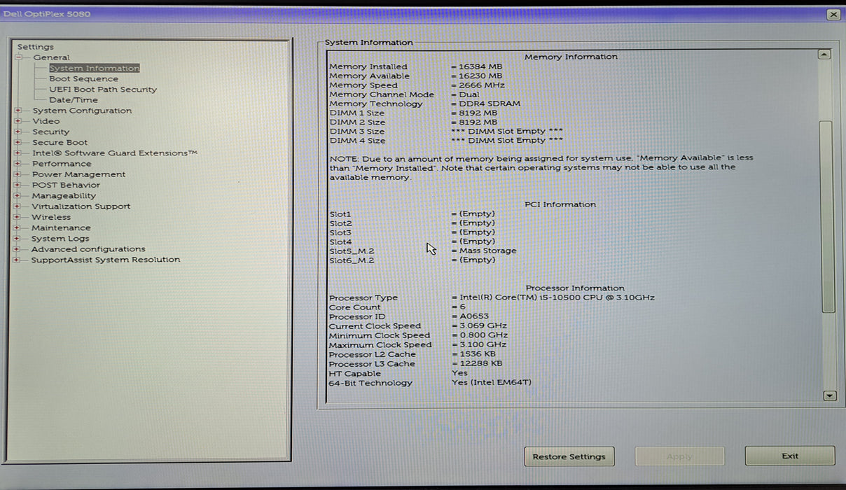Dell OptiPlex 5080 Tower | Intel Core i5-10500, 16GB DDR4, 256GB NVMe