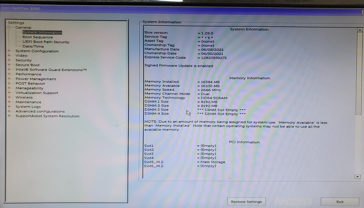 DELL OptiPlex 5080 - Intel Core i5-10500 16GB RAM 256GB NVMe SSD