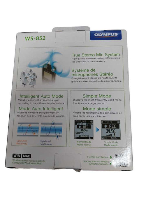 Olympus Digital Voice Recorder Model: WS-852 (NEW) Q=