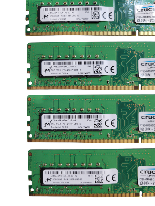 Lot of 8x - 8GB MICRON 2Rx8PC4-2133P-UBB-10 MTAA16ATF1G64AZ-2G1A2