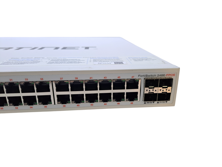 Fortinet FS-248E-FPOE | 48-Port Gigabit FPOE, 4x SFP Switch  *READ*