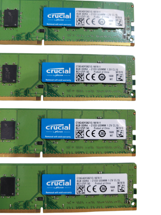 Lot of 4x - Crucial CT8G4DFD8213.16FA11  PC4-17000 DDR4-2133MHz non-ECC Desktop RAM