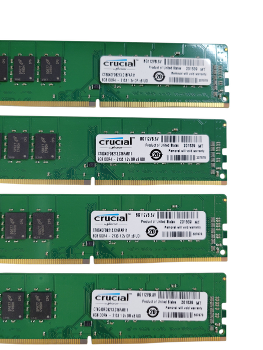 Lot of 4x - Crucial CT8G4DFD8213.16FA11 PC4-17000 DDR4-2133MHz non-ECC Desktop RAM