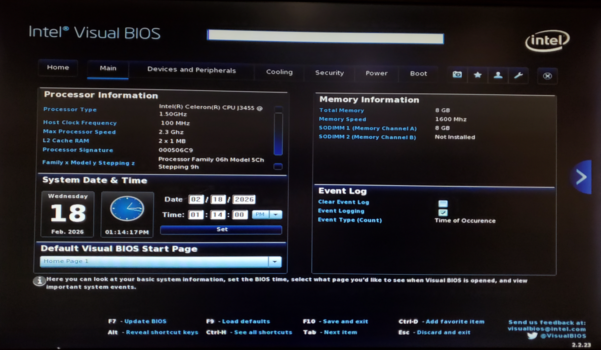 Intel NUC6CAY - Intel Celeron J3455 8GB DDR3 - No HDD