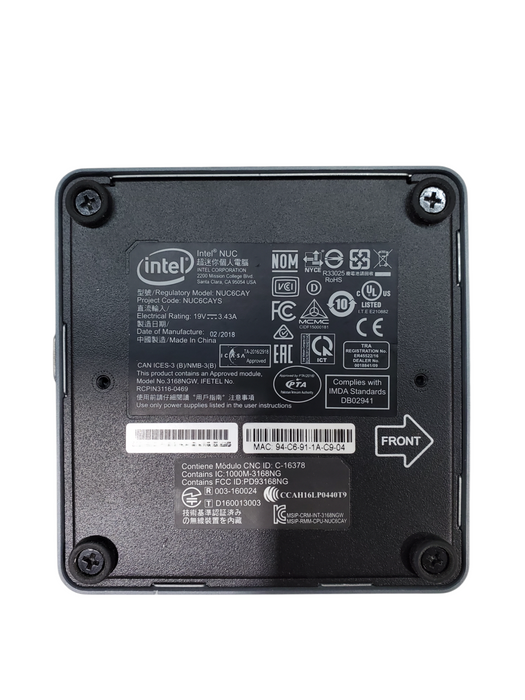 Intel NUC6CAY - Intel Celeron J3455 8GB DDR3 - No HDD