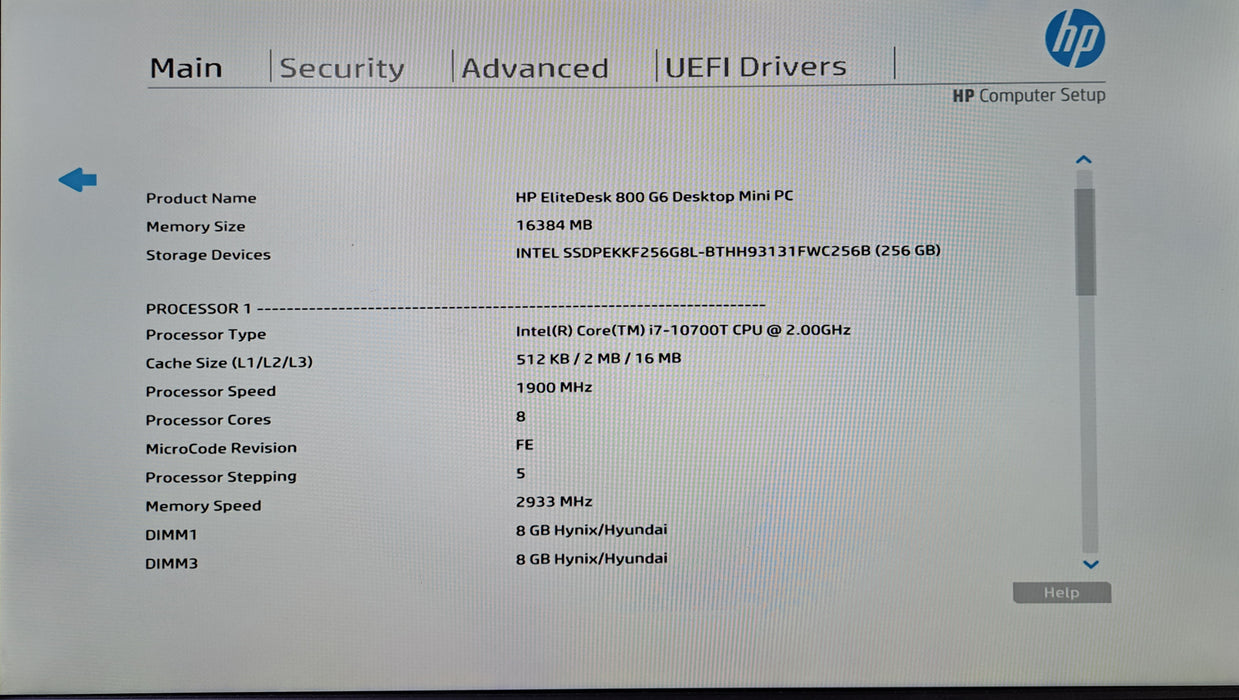HP EliteDesk 800 G6 Mini PC | Intel Core i7-10700T, 16GB DDR4, 256GB NVMe