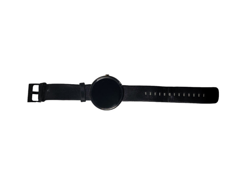 Moto 360 Smartwatch (1st Gen)ewith Black leather band, charger and power adap