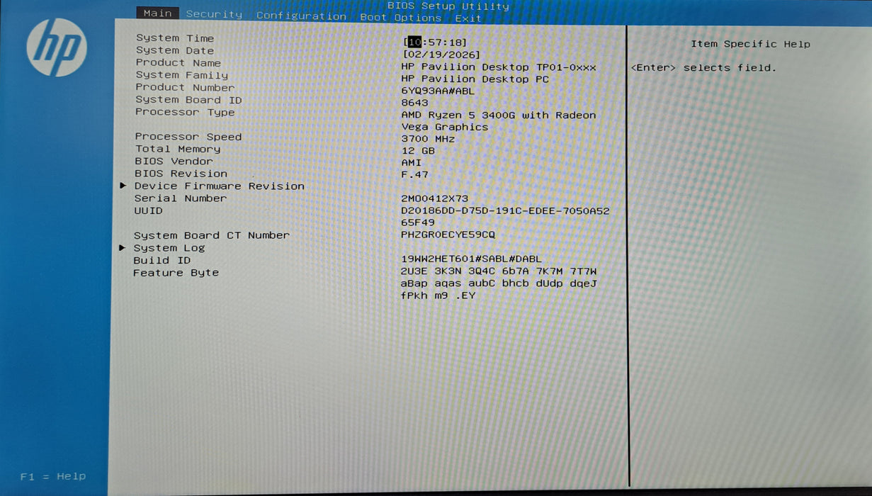 HP Pavilion Desktop | AMD Ryzen 5 3400G, 12GB DDR4, 256GB NVMe