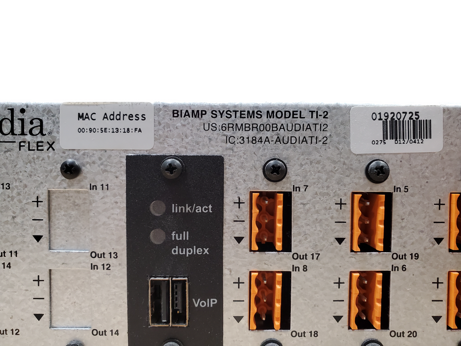 Biamp Systems Audia Flex Model TI-2 Digital Audio Processor *READ*