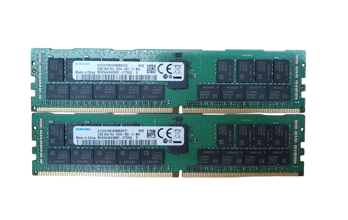 Lot 2x Samsung 32GB 2Rx4 PC4-2666V-RB2-12-MA0 Server RAM | M393A4K40BB2-CTD6Q