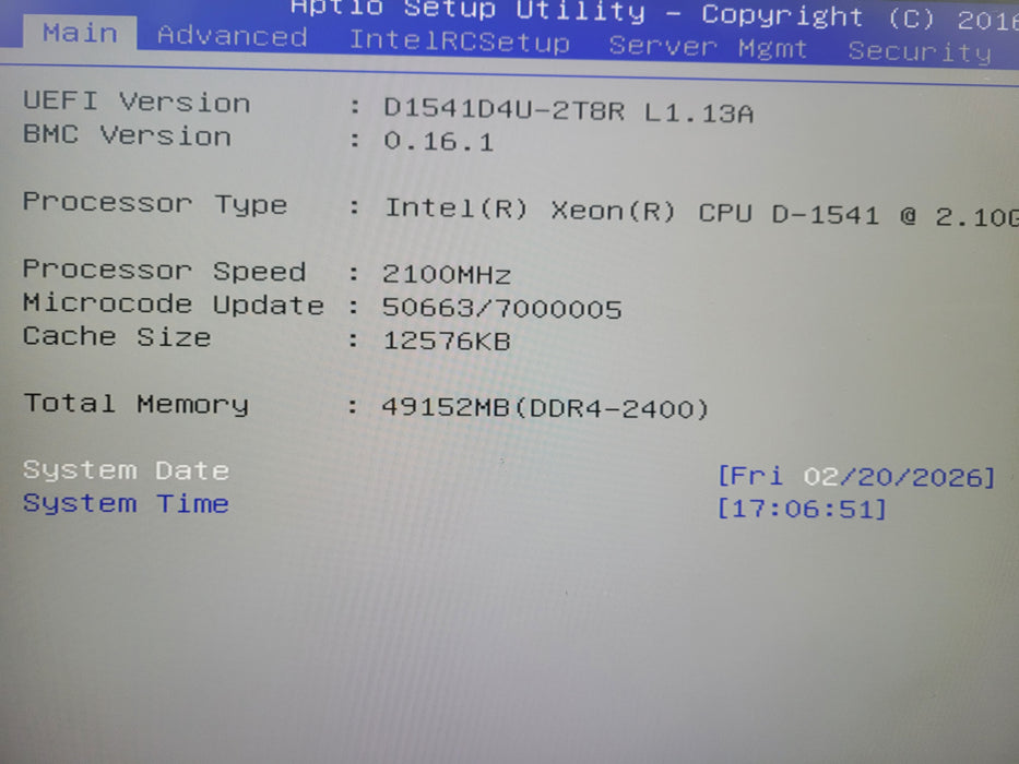 Datto S3P10000 1U, Xeon D-1541 2.10GHz, 48GB DDR4