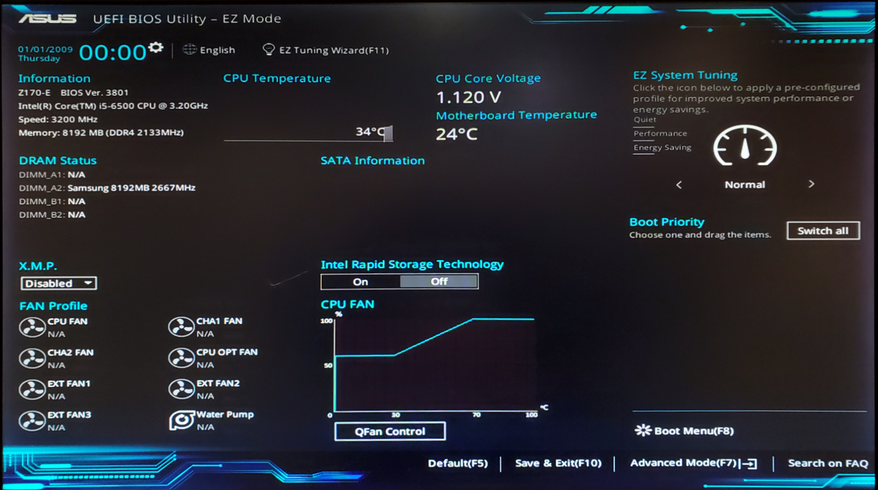 ASUS Z170-E Motherboard - Core i5-6500, 8GB DDR4 - No I/O Shield