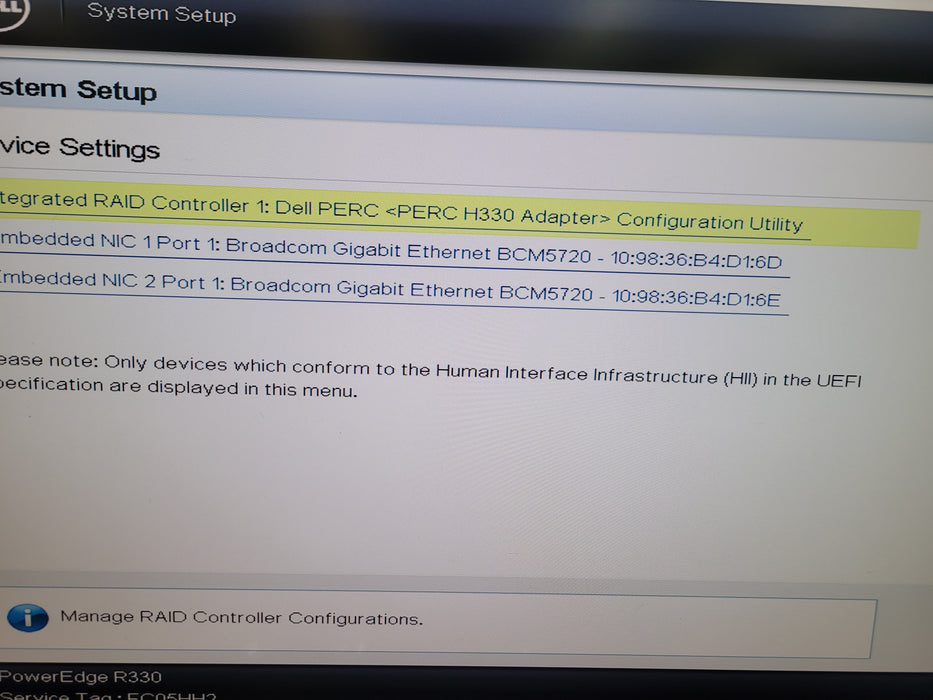 Dell PowerEdge R330 - Xeon E3-1230 v5 24GB DDR4 PERC H330 2x350W PSU