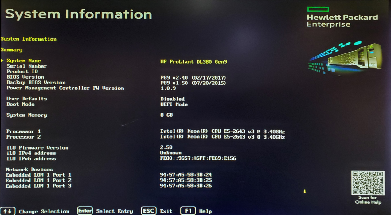HP ProLiant DL380 Gen9 - 2x Xeon E5-2643 v3, 8GB DDR4, P440ar - No HDD