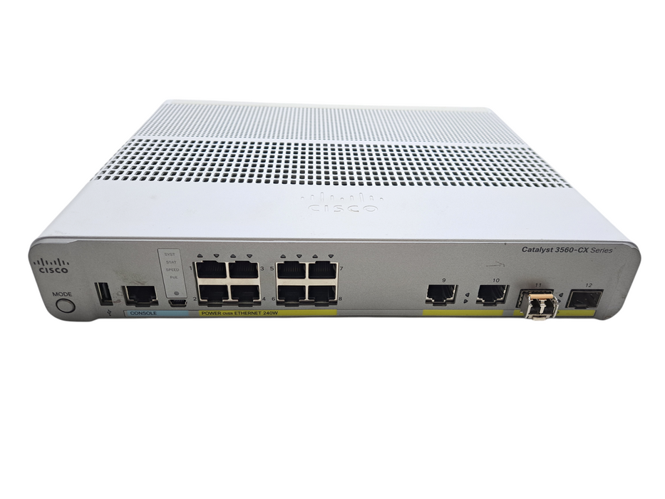 Cisco WS-C3560CX-8PC-S V03 | 8-Port Gigabit PoE+ 240W Silent Switch