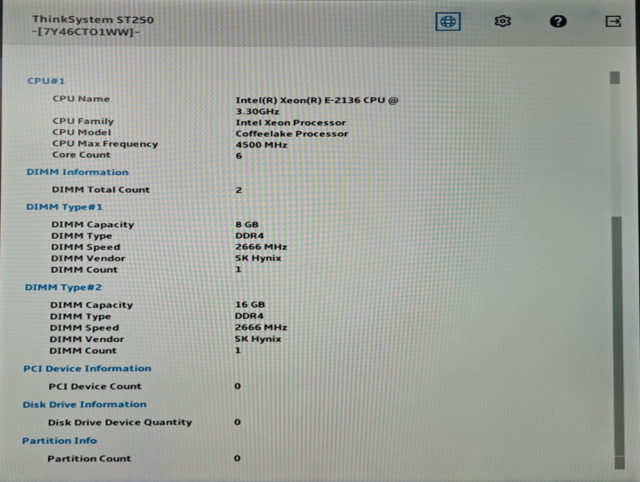 Lenovo ThinkSystem ST250 | Xeon E-2136 @3.30GHz, 24GB DDR4, 4x 3.5"