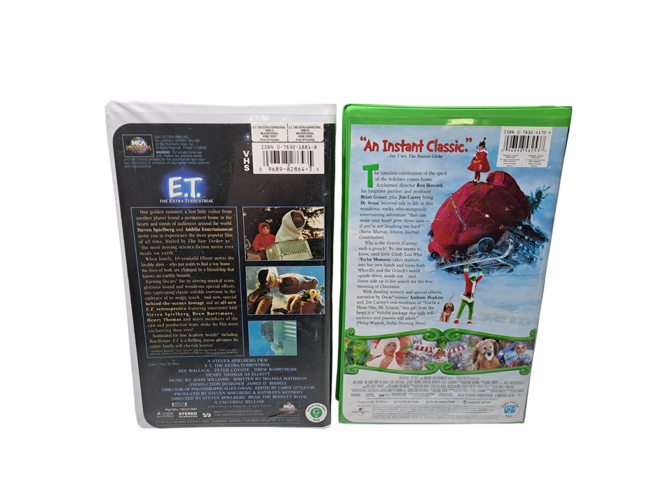 The Grinch & E.T VHS Movies