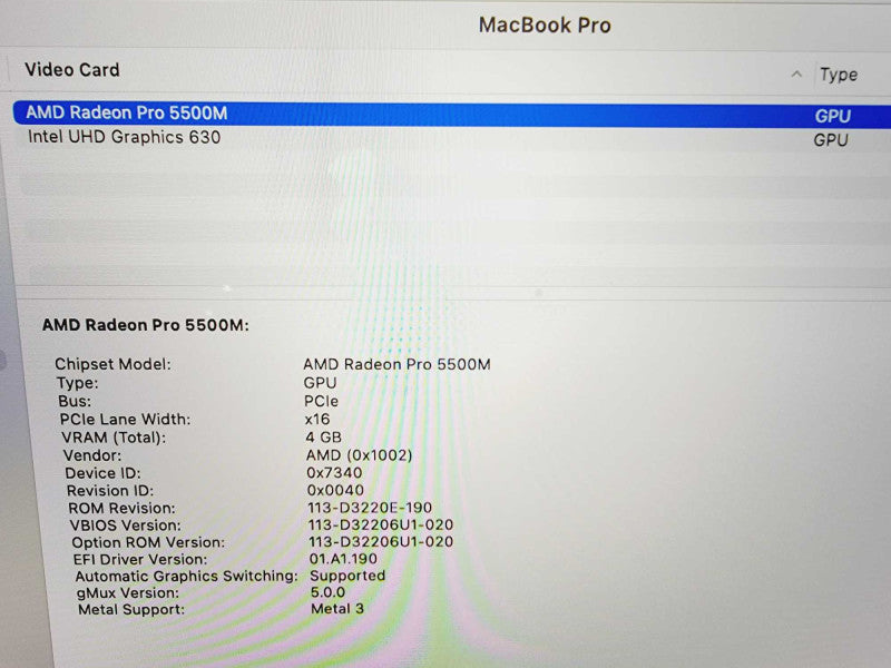 Apple Macbook Pro 2019 16\\" 8-Core i9-9880H @ 2.3GHz 16GB DDR4 1TB SSD Radeon Pro 5500M 4GB (