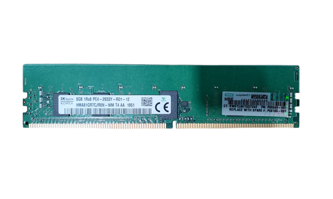SK Hynix 8GB 1Rx8 PC4-2933Y-RD1-12 Server RAM | HMA81GR7CJR8N-WM
