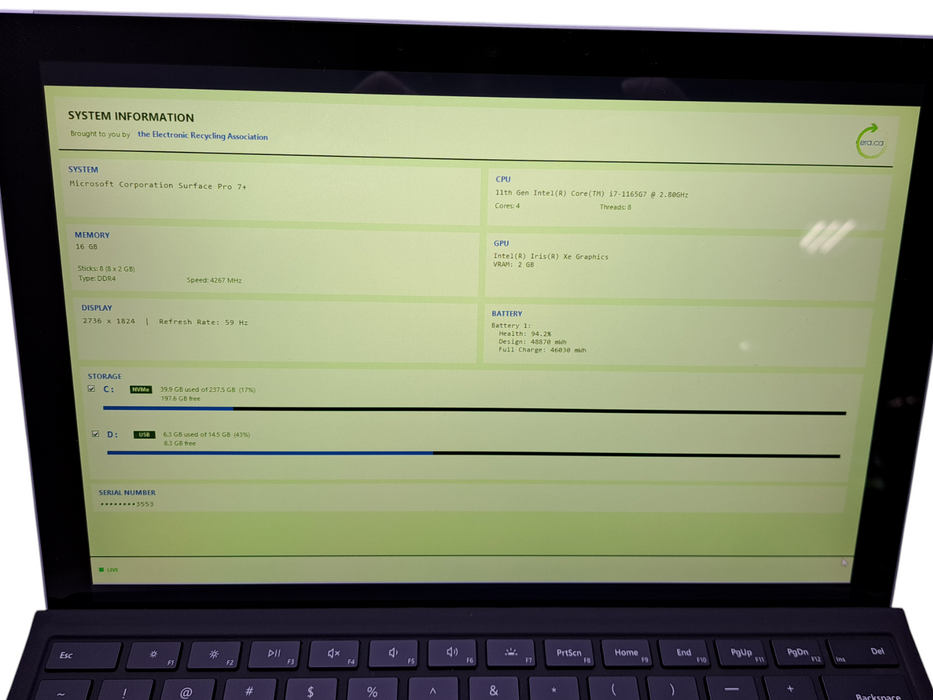 Microsoft Surface Pro 7+ | Intel Core i7-1165G7, 16GB DDR4, 256GB NVMe