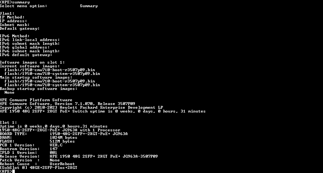 HPE JG963A 1950 48G SFP+ 2XGT POE+ Managed Switch