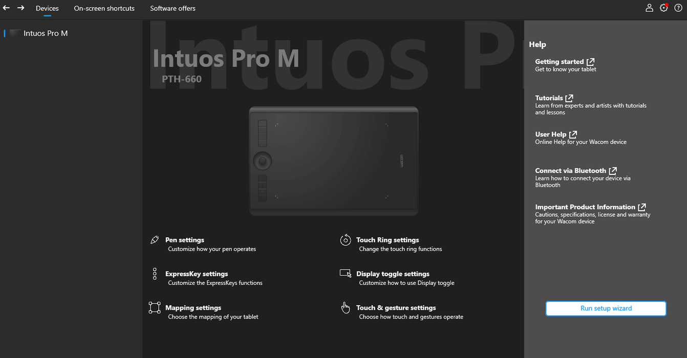 Intuos Pro M PTH-660 Graphic Tablet w/ Pen