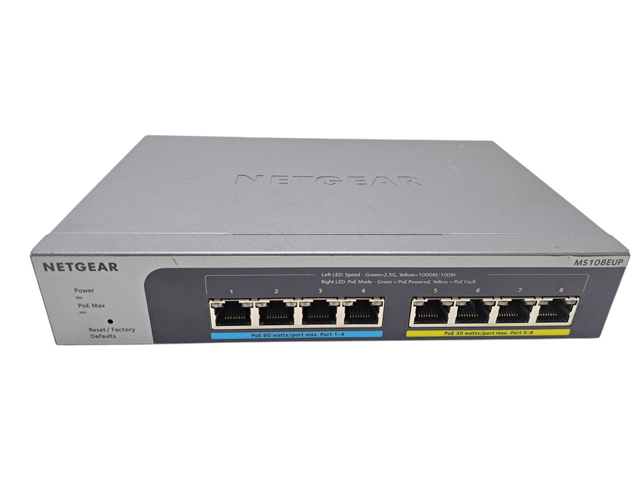 NETGEAR MS108EUP | 8x Ultra60 PoE Multi-Gigabit Switch *READ*