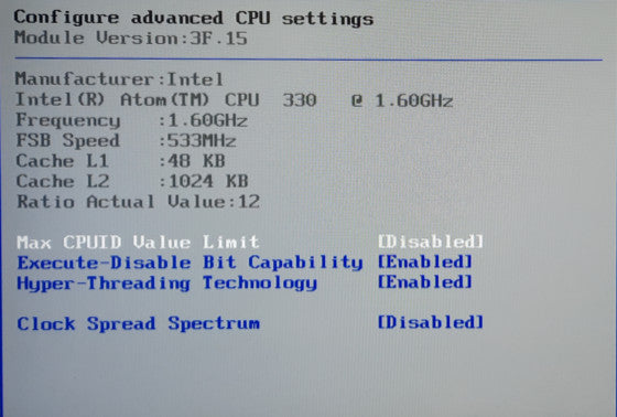 SuperMicro X7SLA Server, Intel Atom CPU 330 @ 1.60GHz 4GB RAM