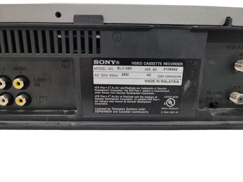 Sony SLV-N80 VCR Hi-Fi Stereo VHS HiFi 4 Head No Remote