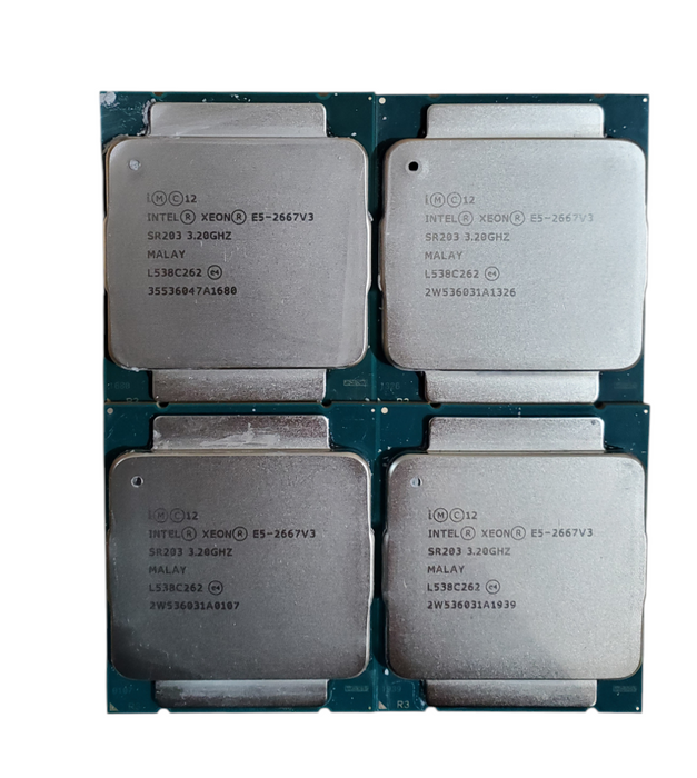 Lot 4x Intel Xeon E5-2667 v3 @ 3.2GHz SR203 8-Core Server CPU