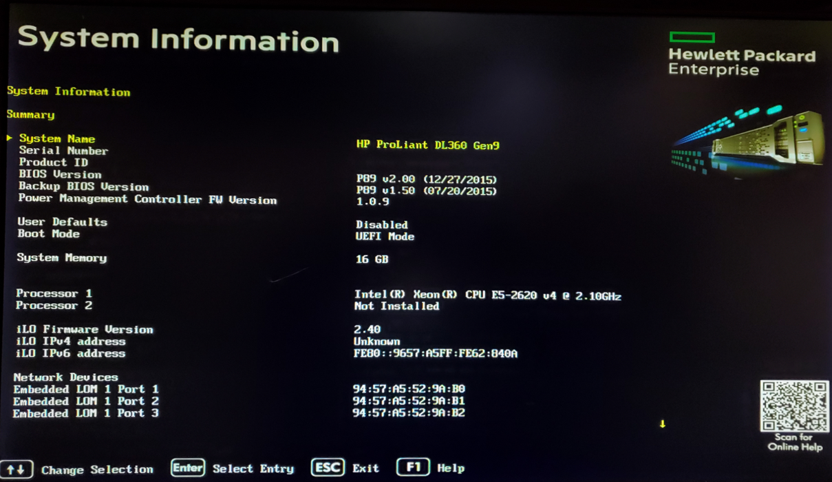 HP ProLiant DL360 - 1x Xeon E5-2620 v4, 16GB DDR4, P440ar - No HDD