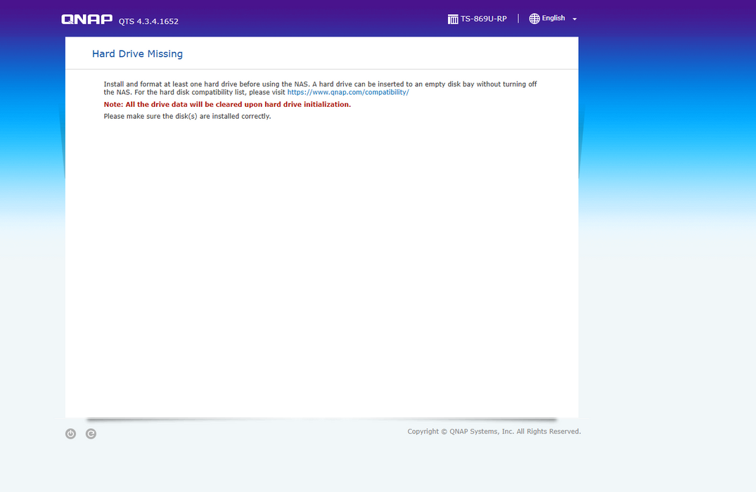 QNAP TS-869U-RP | 8-Bay Network Attached Storage NAS | No HDD's