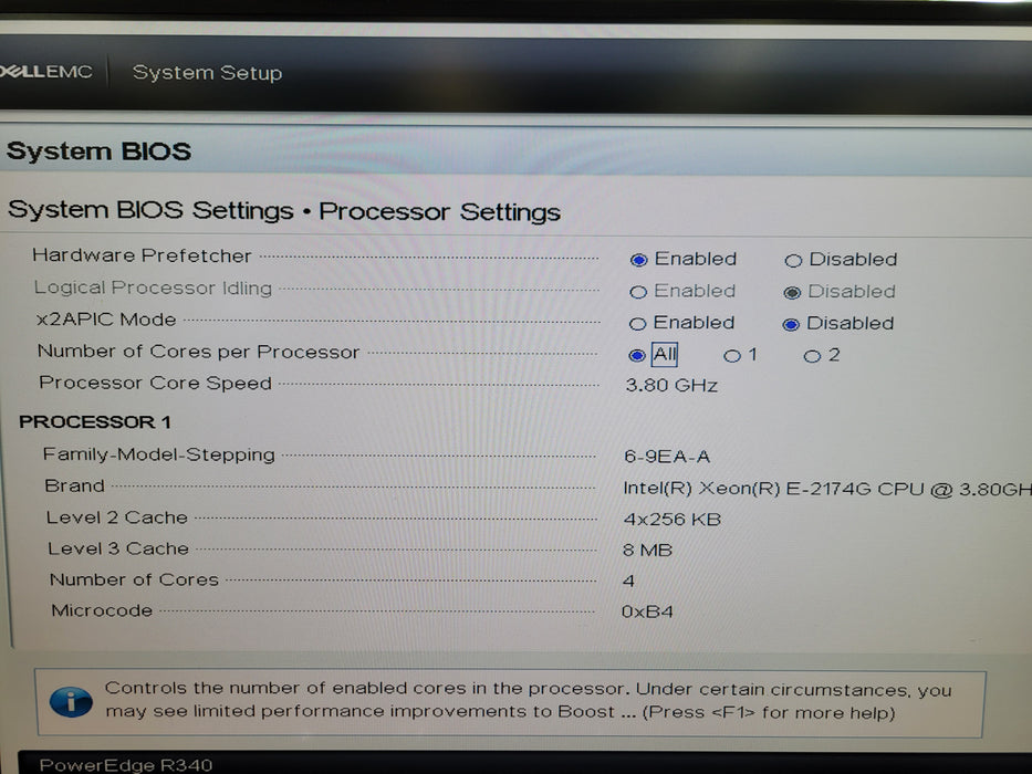 Dell PowerEdge R340 - Xeon E-2174G 48GB DDR4 PERC H330 2x350W PSU