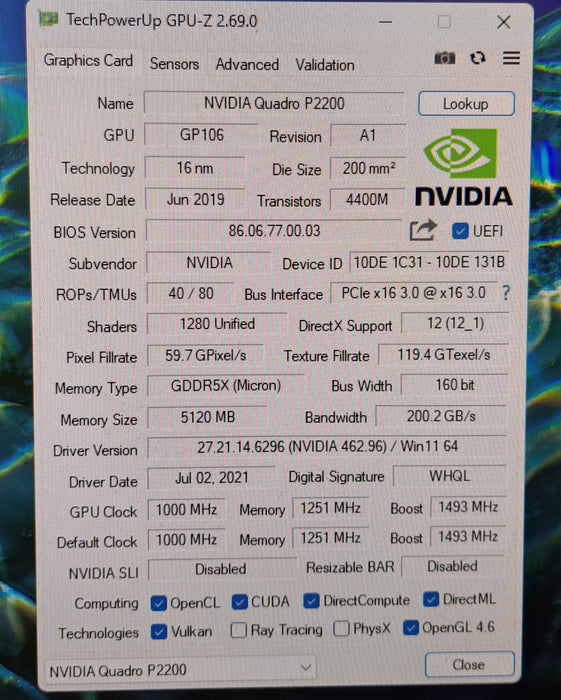 NVIDIA Quadro P2200 5GB GDDR5X Graphics Card | 4x DisplayPort