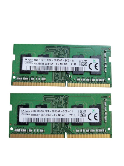 Lot of 2x 4GB SK HYNIX 1Rx16 PC4-3200AA-SCO HMA851S6DJR6N-XN SODIMM