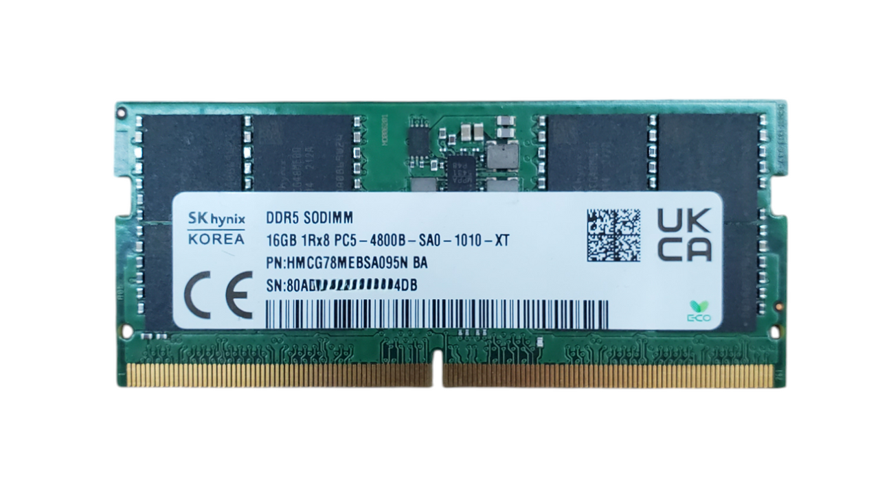 SK Hynix 16GB 1Rx8 PC5-4800B-SA0-1010-XT DDR5 SODIMM | HMCG78MEBSA095N