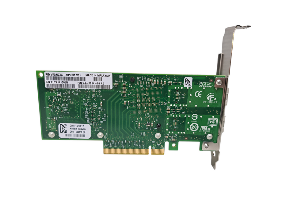 Intel X520-DA2 N2XX-AIPCI01| Dual Port 10GB SFP+ Ethernet Adapter 74-6814-01