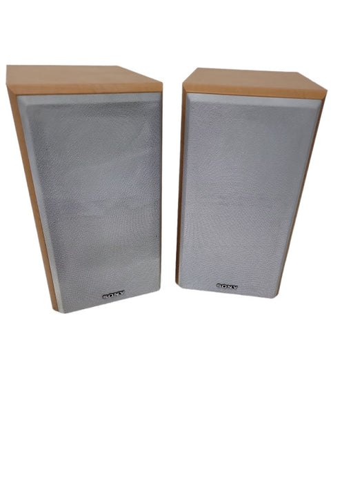 Pair of Sony SS-CRB5 Micro Bookshelf 2-Way Bass Reflex Speakers Light Wood