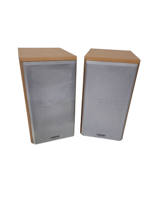 Pair of Sony SS-CRB5 Micro Bookshelf 2-Way Bass Reflex Speakers Light Wood