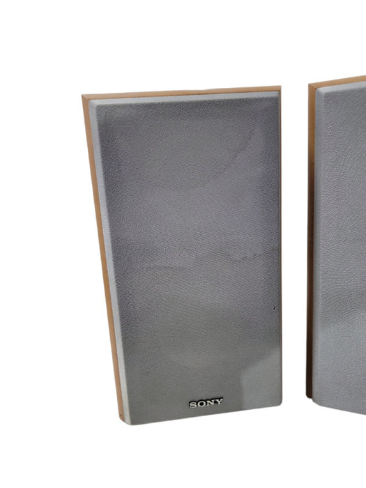Pair of Sony SS-CRB5 Micro Bookshelf 2-Way Bass Reflex Speakers Light Wood