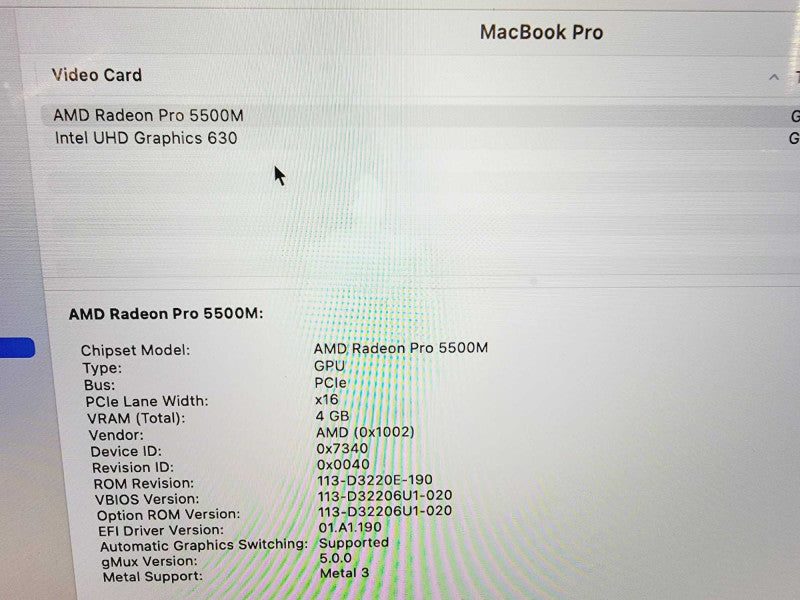 Apple Macbook Pro 2019 16\\" 8-Core i9-9880H @ 2.3GHz 16GB DDR4 1TB SSD Radeon Pro 5500M 4GB (