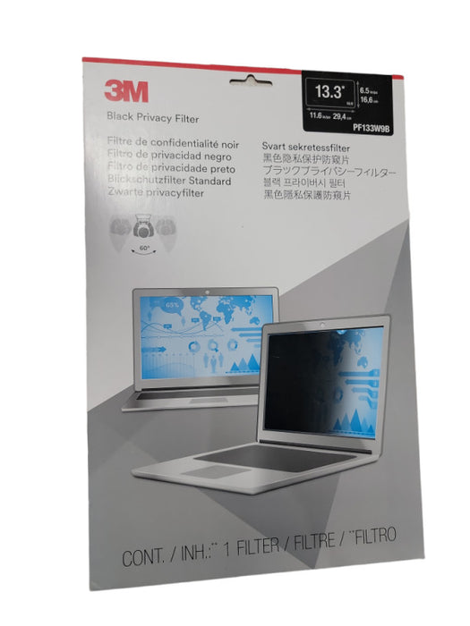 3M PF133W9B 16:9 Frameless Blackout Privacy Filter for 13.3\\" Laptops| New