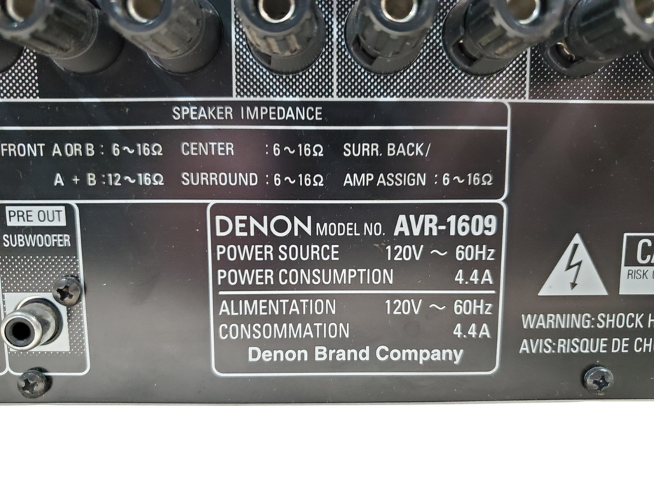 Denon AVR-1609 7.1 Channel Multi-Zone Receiver
