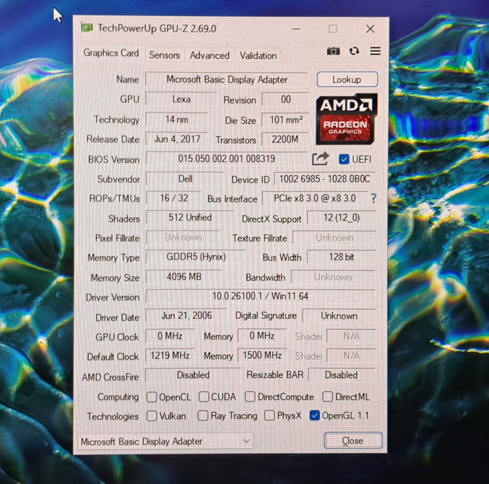 Dell AMD Radeon Pro WX 3100 4GB PCIe x16 Video Graphics Card