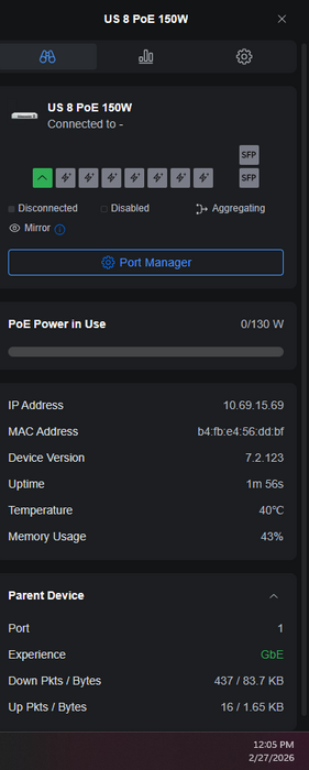 Ubiquiti UniFi US-8-150W | 8-Port Gigabit PoE Managed Switch